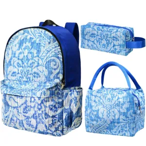 Cute Patterns Printed Backpack Bag Set Oxford School Bag Kit For Teen