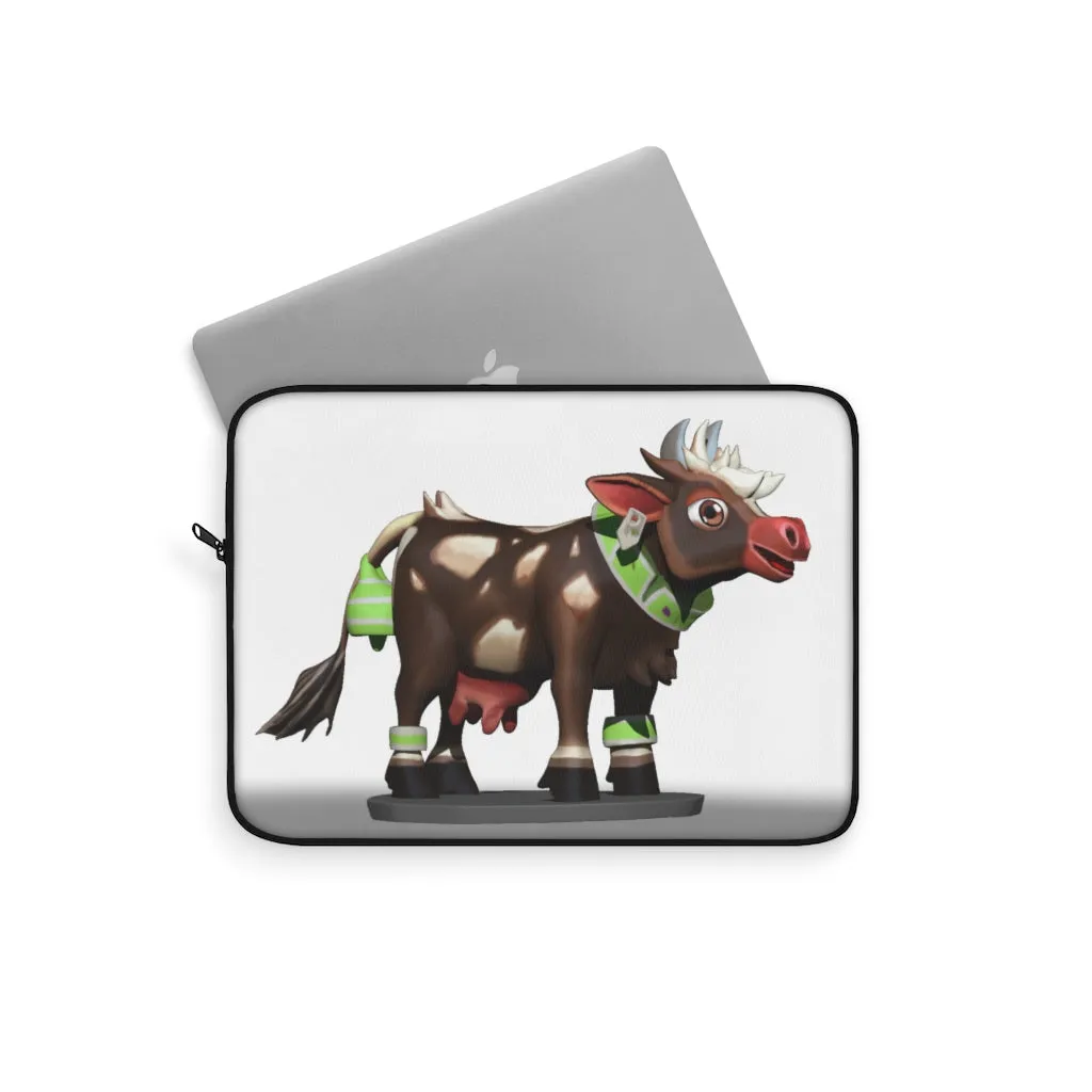 Dark Brown Cow Laptop Sleeve