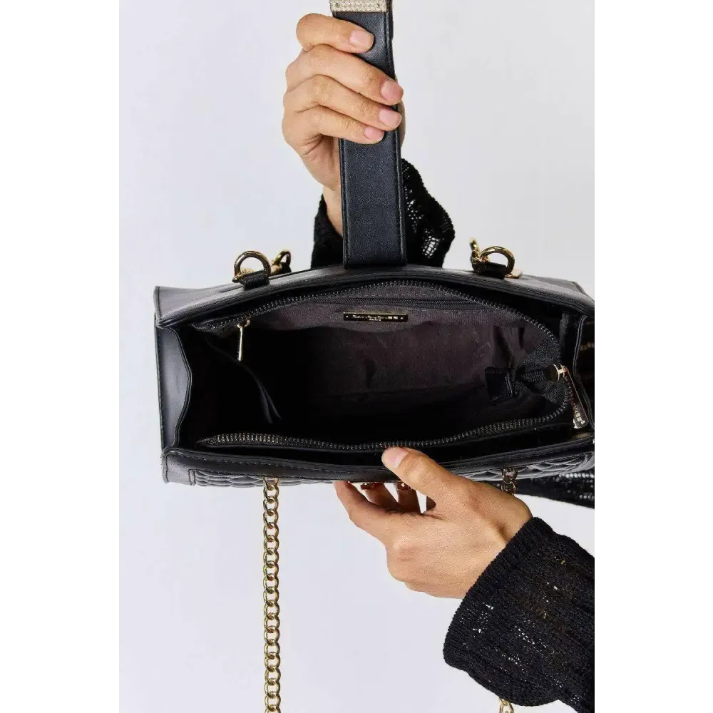 David Jones Quilted PU Leather Handbag for Timeless Luxury Fashion