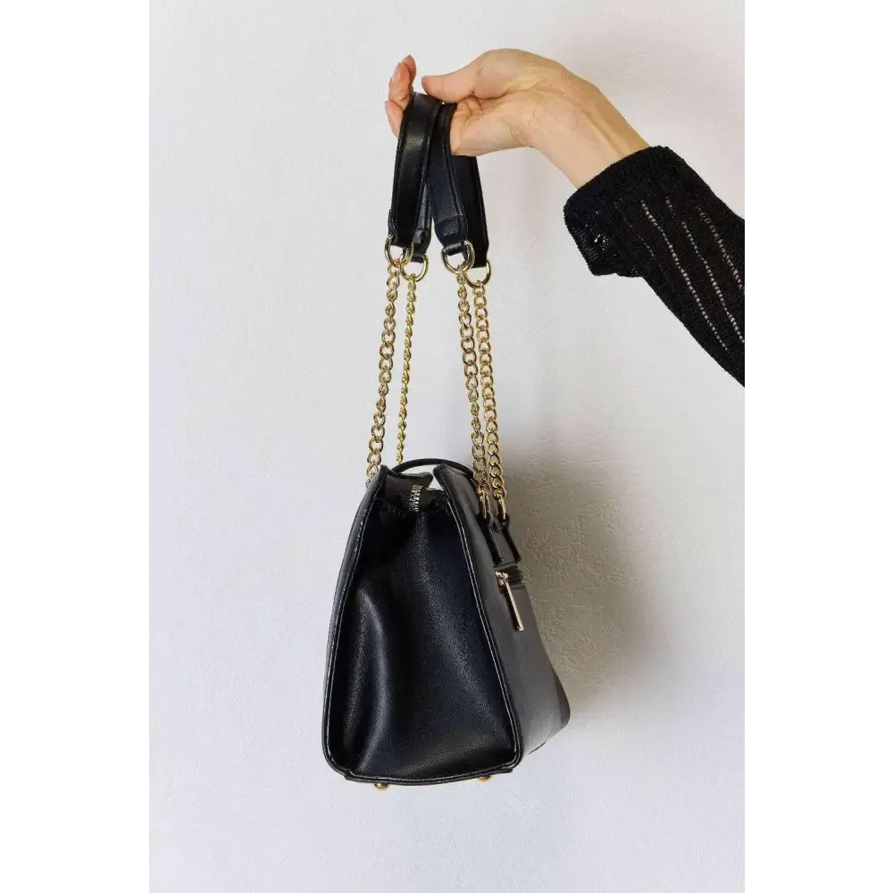 David Jones Quilted PU Leather Handbag for Timeless Luxury Fashion