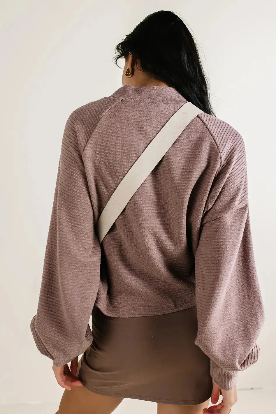 Ella Textured Top in Mocha