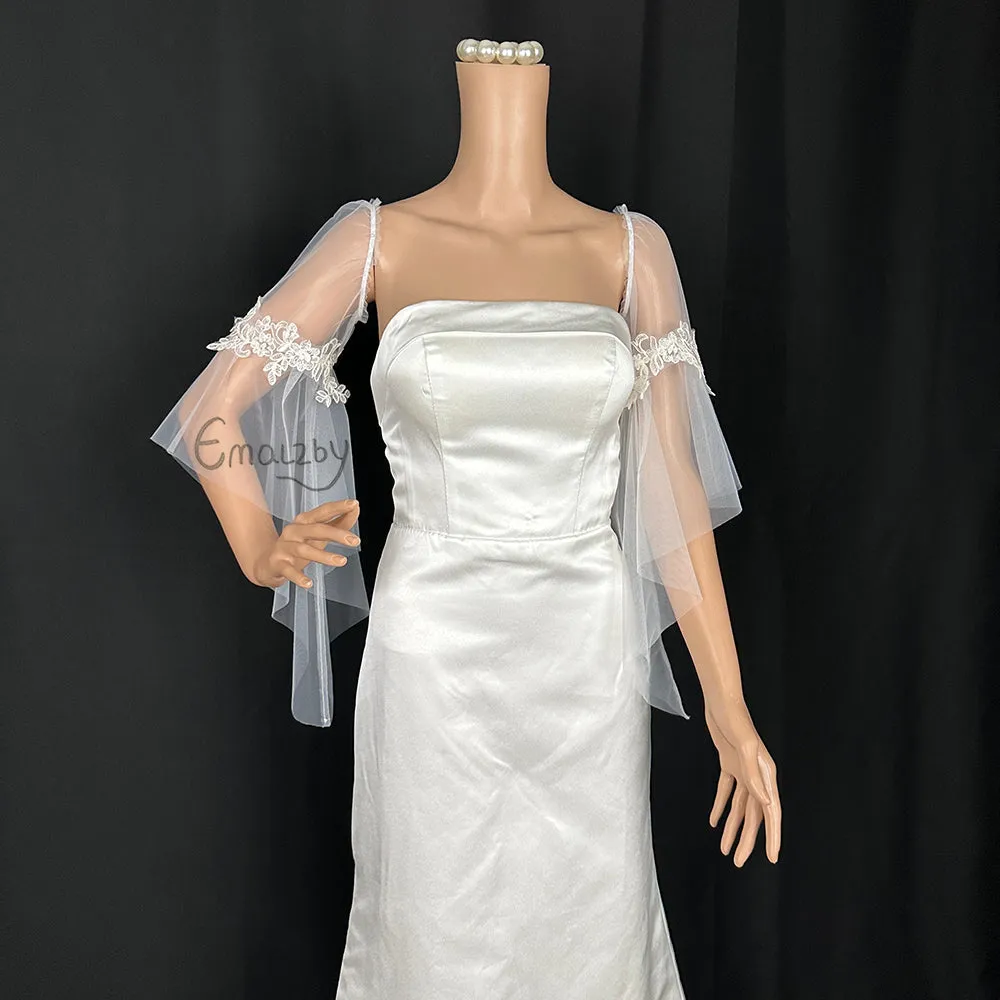 EMALZBY boho long bell wedding dres sleeve,detach wedding sleeve,bridal long wedding sleeve BYRDSL90