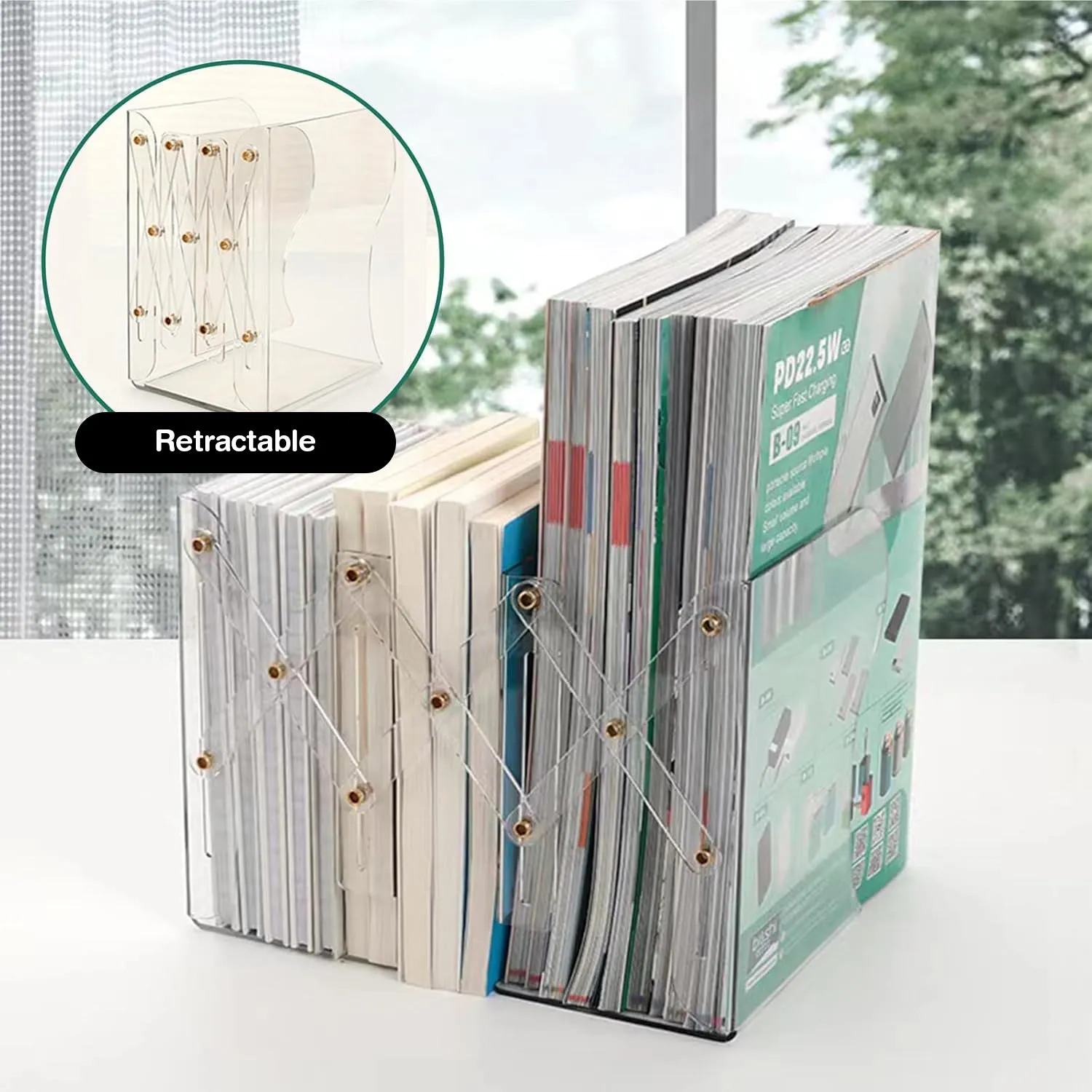 Expandable Bookend - Clear