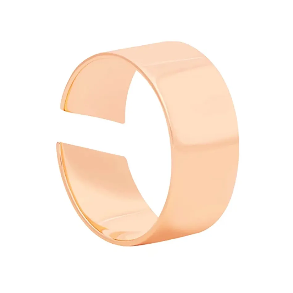 FJ0036 925 Sterling Silver Boyfriend Wide Band Open Ring