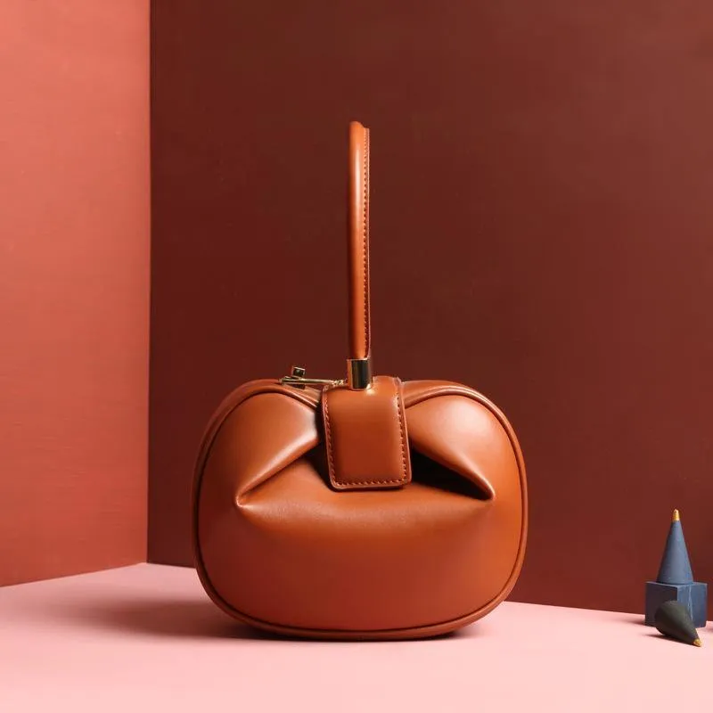 Genuine Leather Luxury Dumplings Handbag