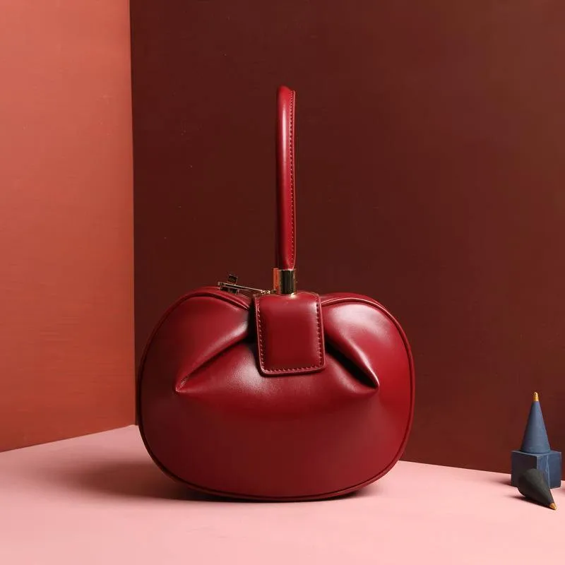 Genuine Leather Luxury Dumplings Handbag