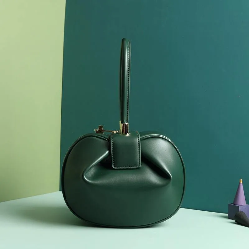 Genuine Leather Luxury Dumplings Handbag