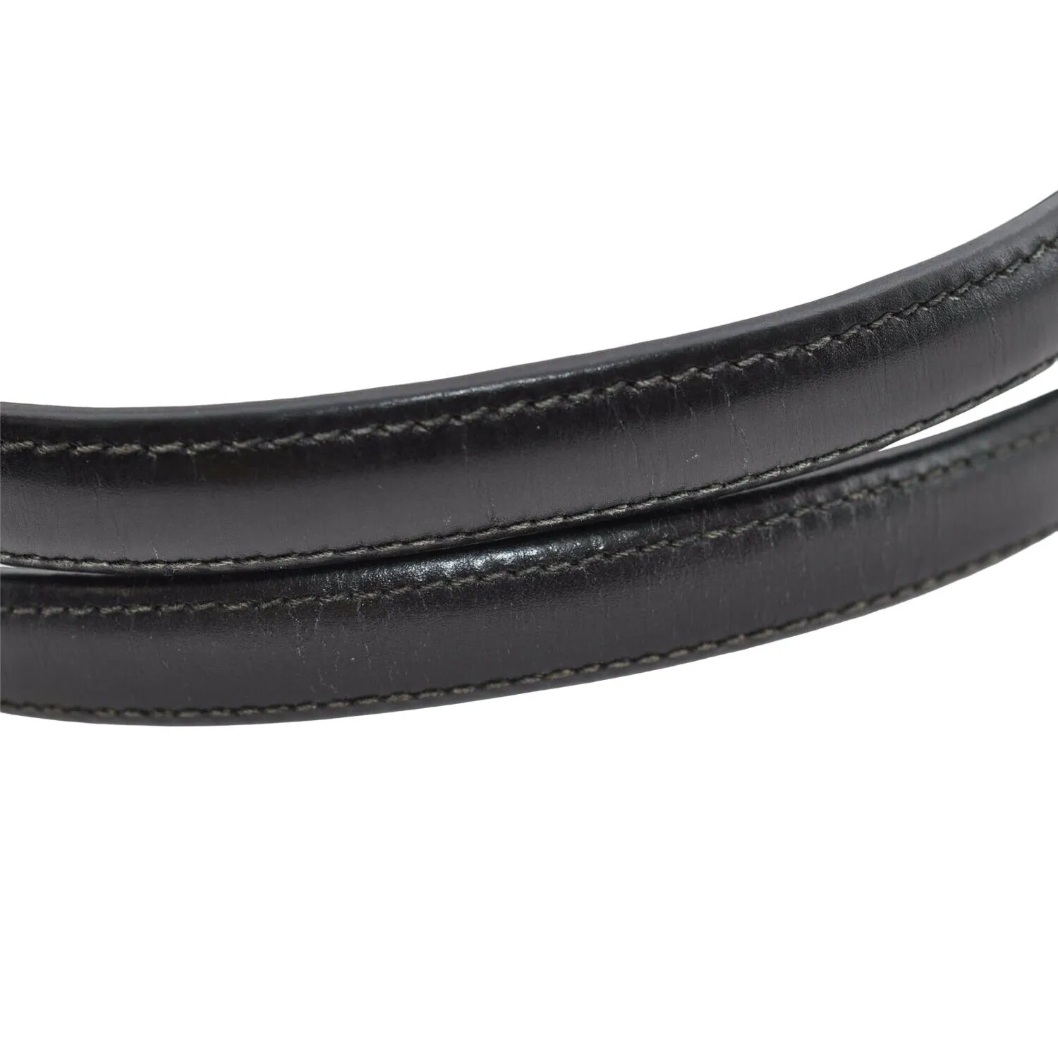 Gucci black leather top handle Kelly bag with blue lapis