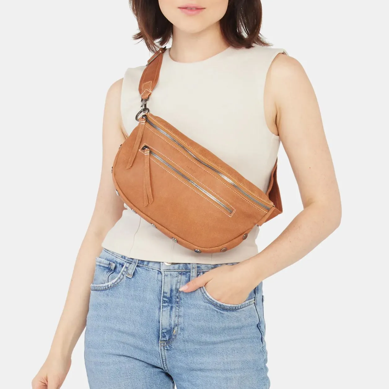 Hammitt Charles Crossbody Large in Hermosa Saddle/Gunmetal