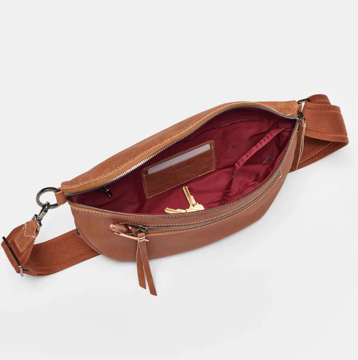 Hammitt Charles Crossbody Large in Hermosa Saddle/Gunmetal