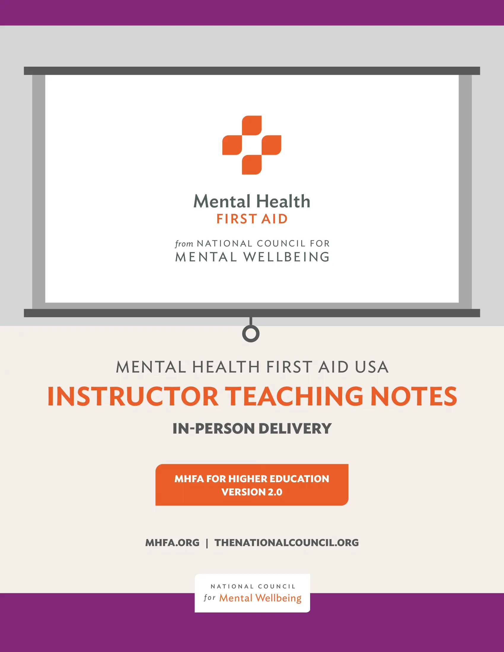 In-person Adult MHFA for Higher Education Teaching Notes Version 2.0