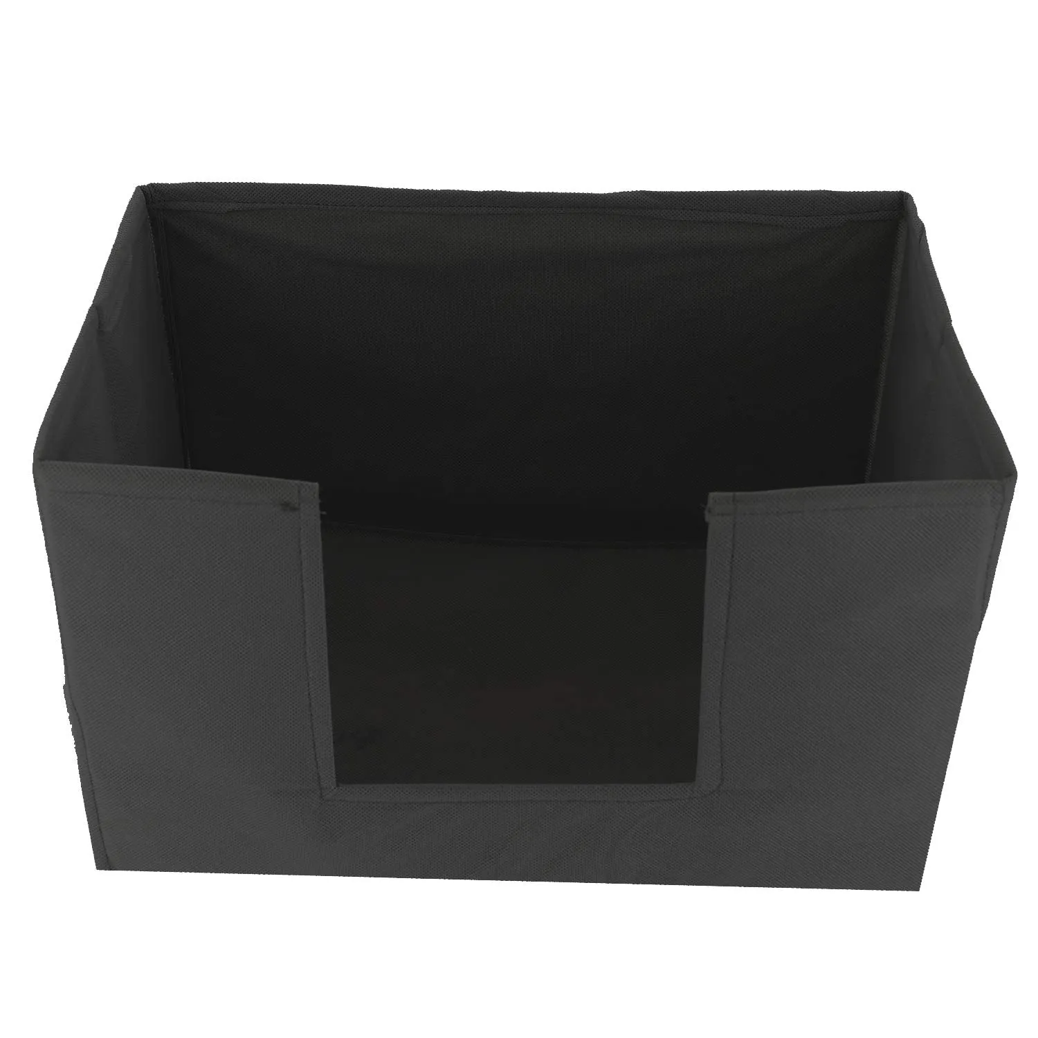 Kuber Industries 2 Pieces Large Capacity Space Saver Closet, Stackable and Foldable Saree, Clothes Storage Bag, Non-Woven Rectangle Cloth Saree Stacker Wardrobe Organizer (Black) CTKTC134589