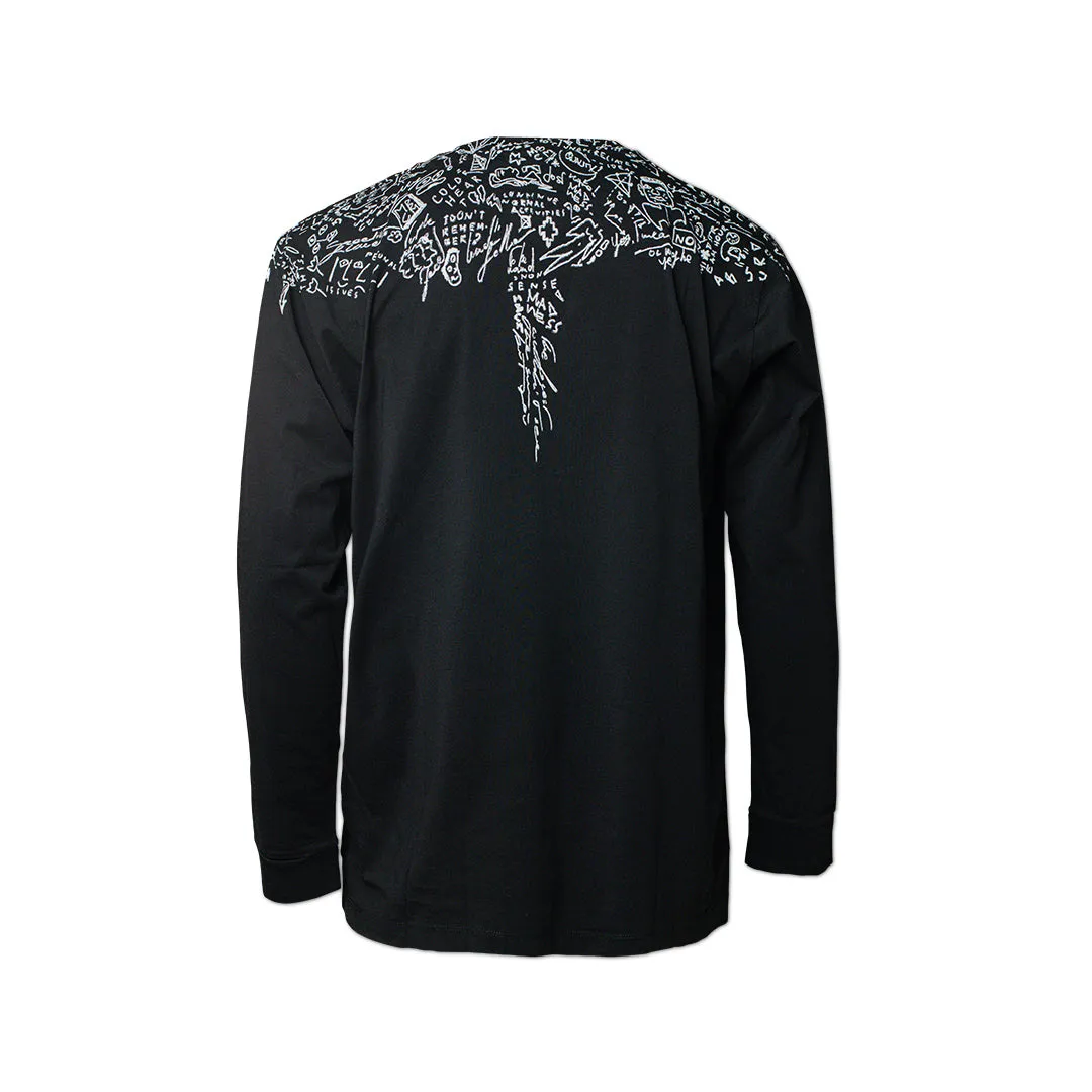 Marcelo Burlon Sketches Wings Long-Sleeve Black