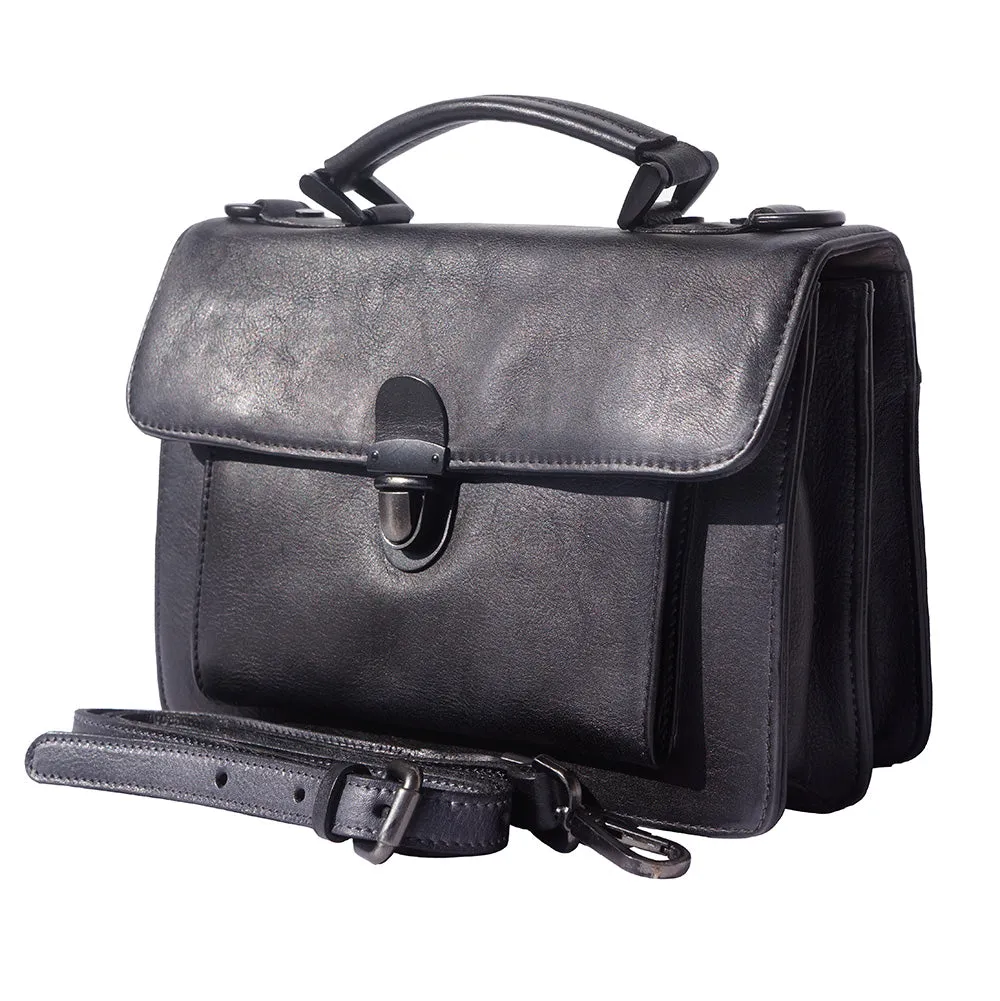 Mini vintage briefcase with two compartments and a front pocket