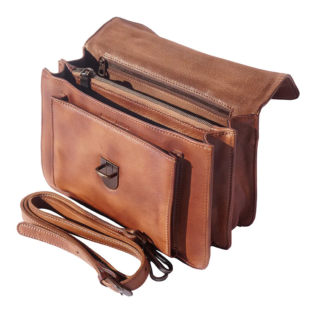 Mini vintage briefcase with two compartments and a front pocket