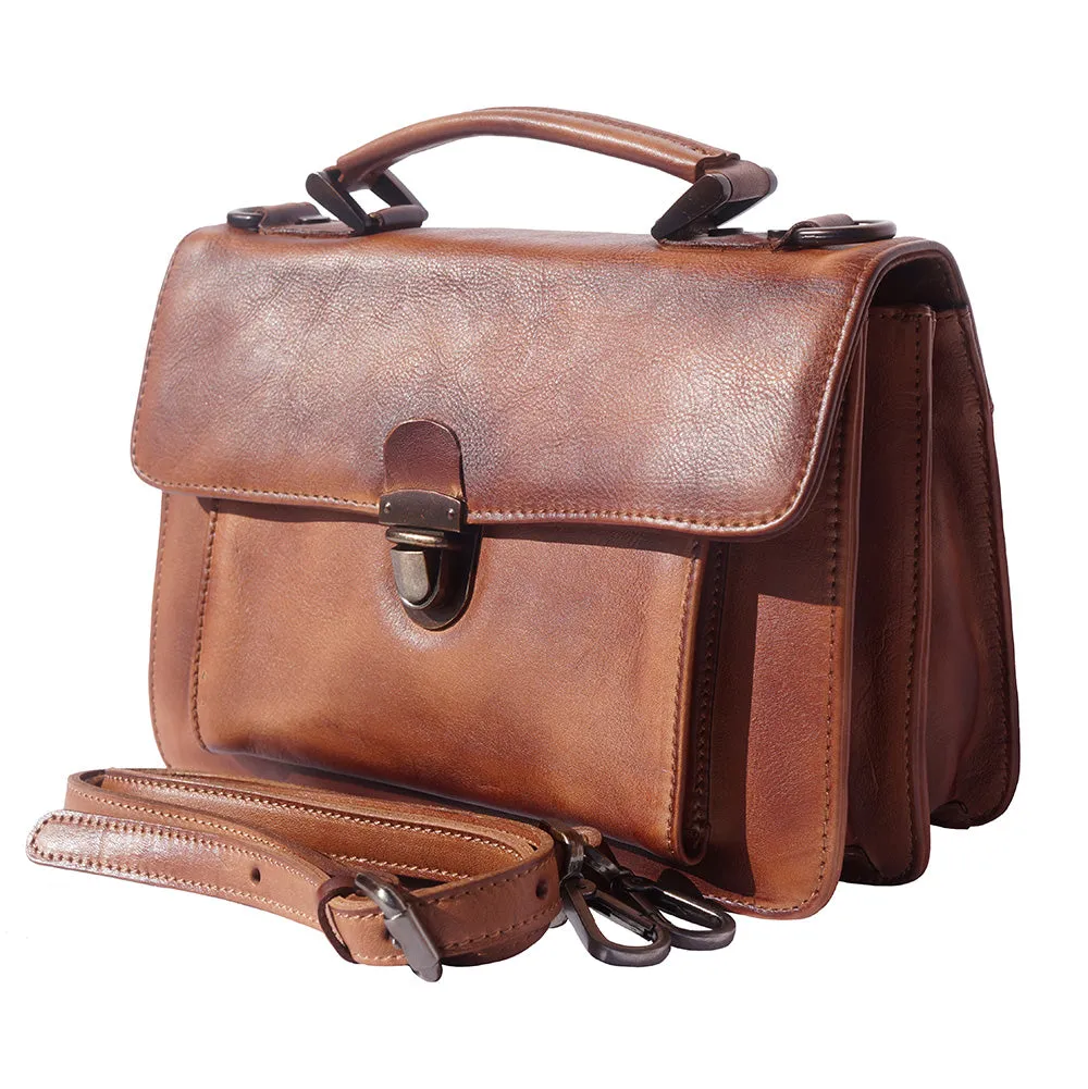 Mini vintage briefcase with two compartments and a front pocket