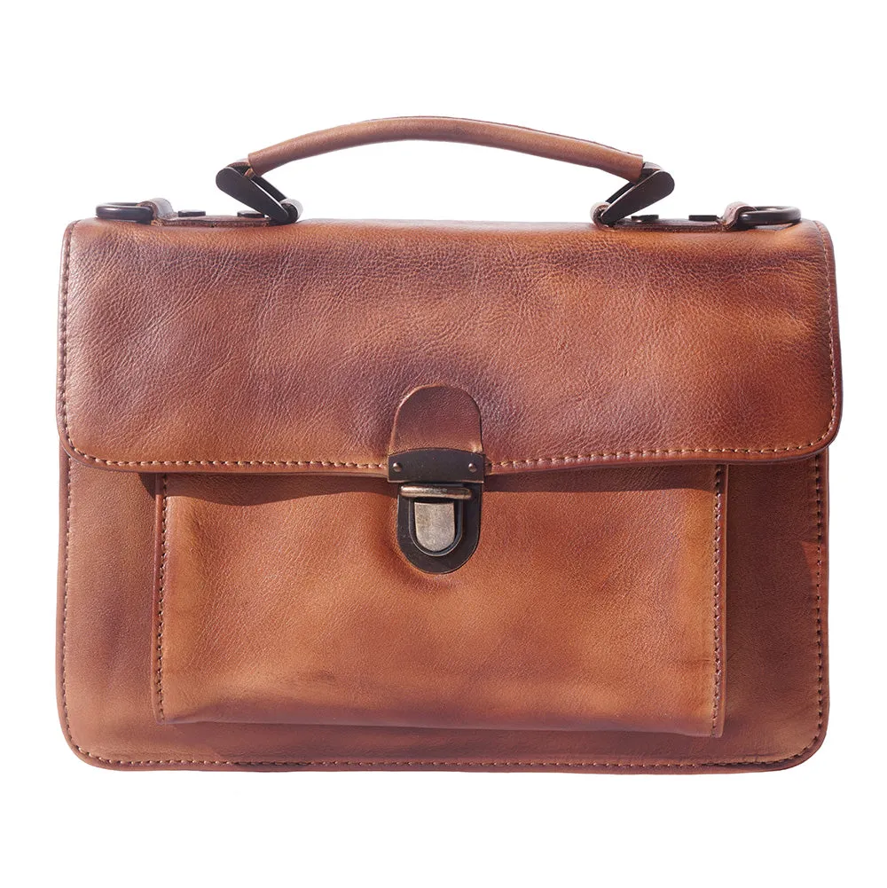 Mini vintage briefcase with two compartments and a front pocket