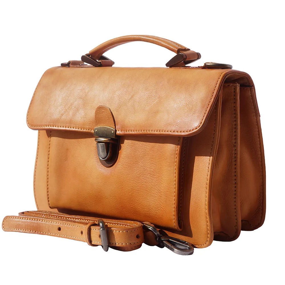 Mini vintage briefcase with two compartments and a front pocket