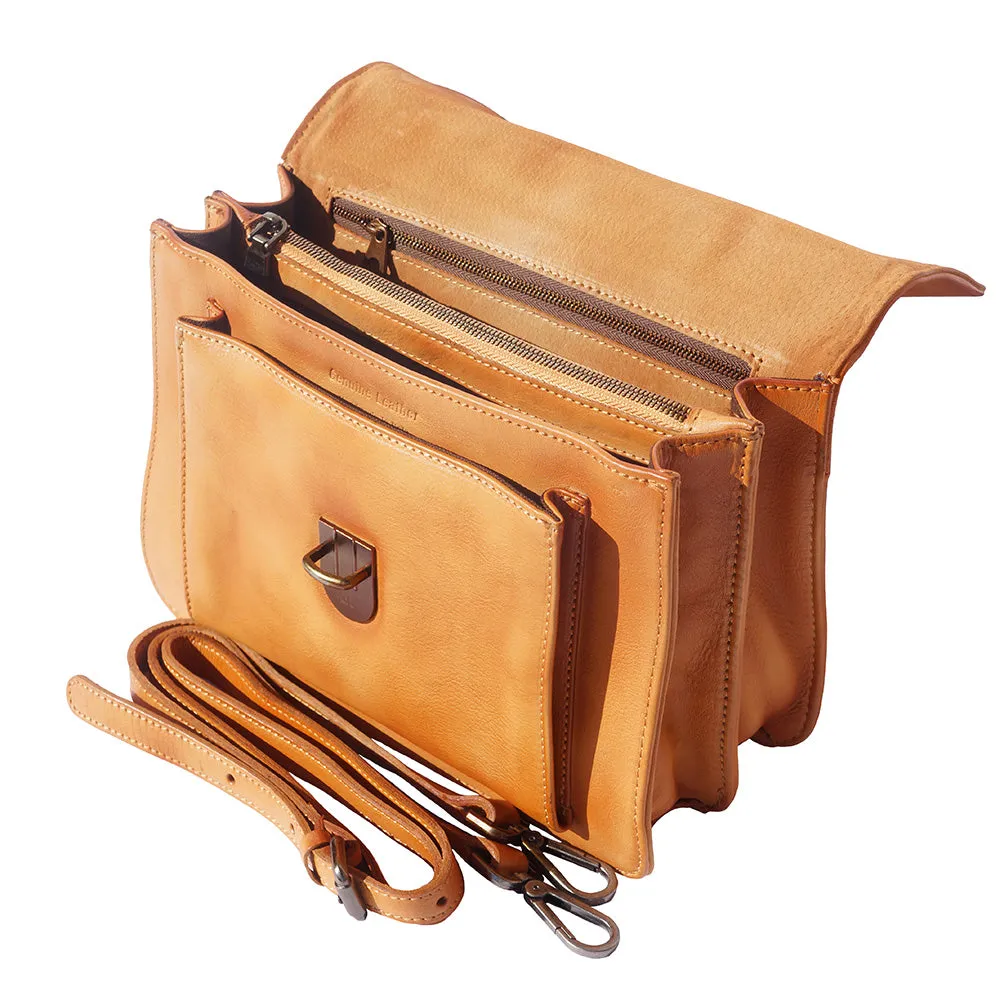 Mini vintage briefcase with two compartments and a front pocket