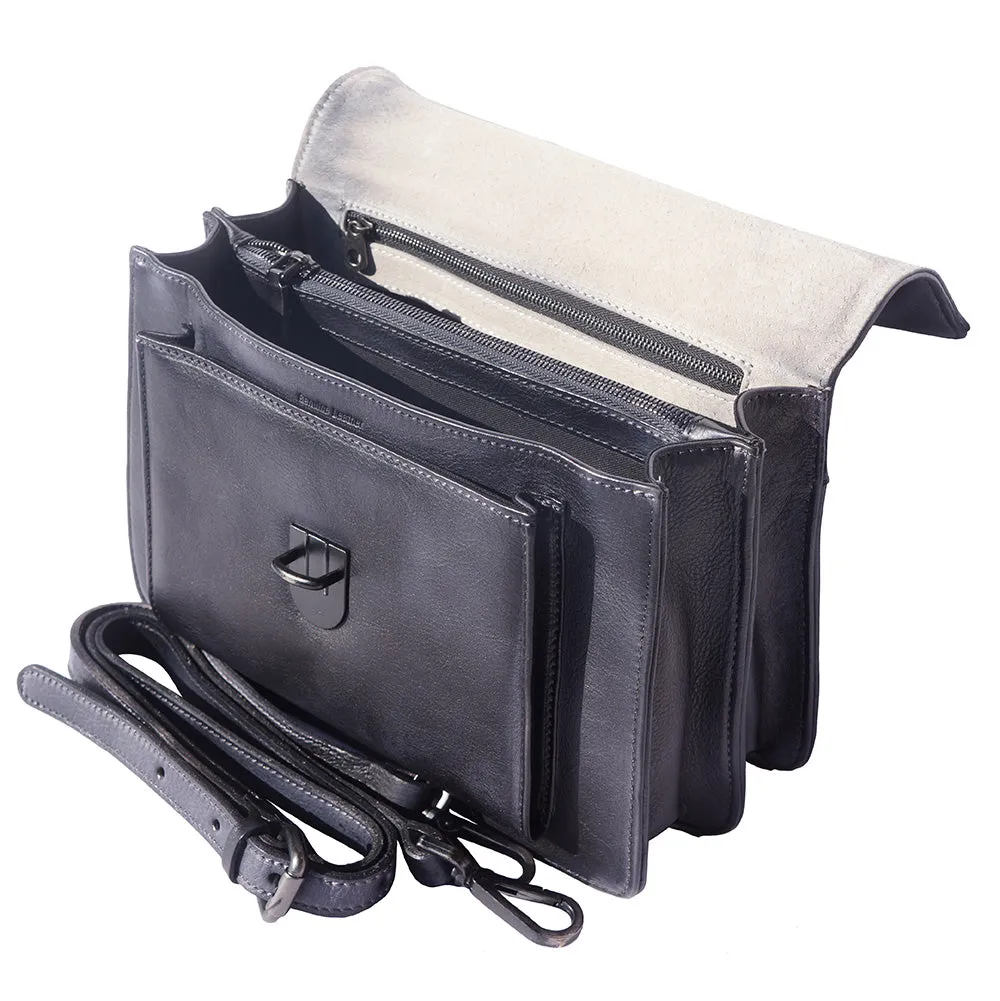 Mini vintage briefcase with two compartments and a front pocket