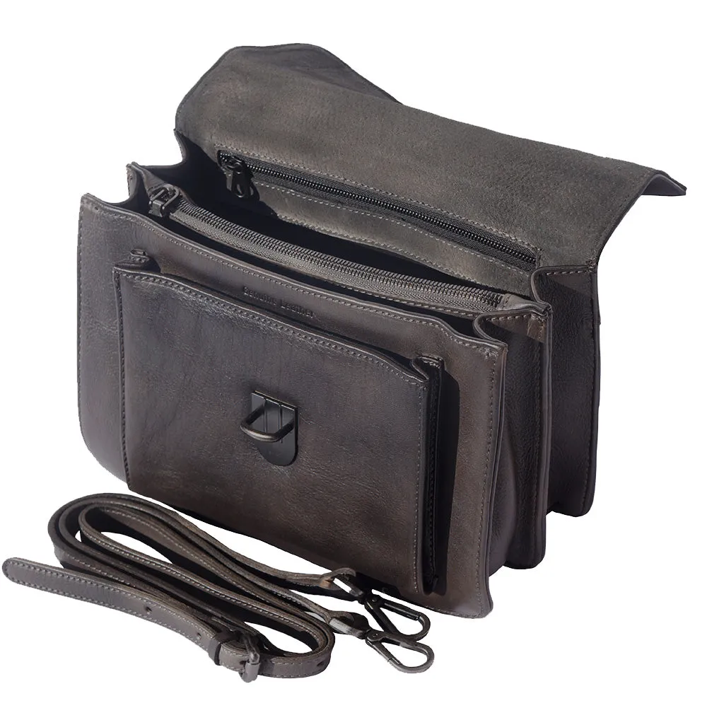 Mini vintage briefcase with two compartments and a front pocket