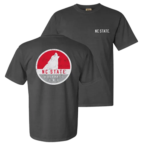 NC State Wolfpack Charcoal Comfort Colors Howling Wolf Circle T-Shirt