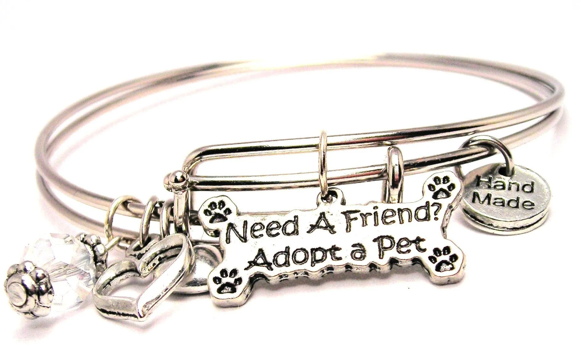 Need A Friend Adopt A Pet Expandable Bangle Bracelet Set