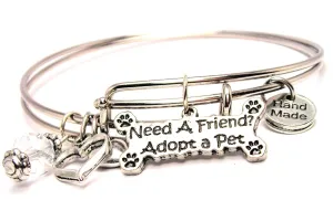 Need A Friend Adopt A Pet Expandable Bangle Bracelet Set