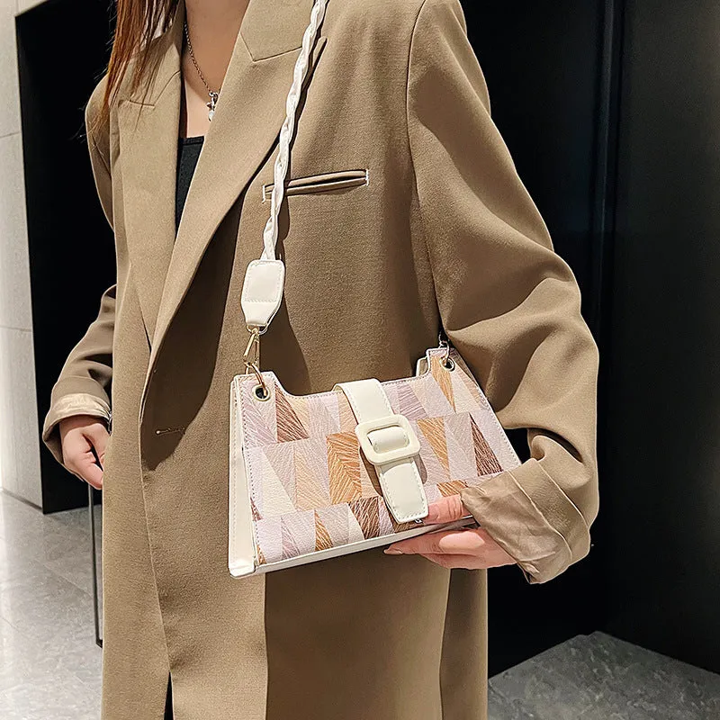 New Popular Contrast Color PU Bag Female Summer Casual