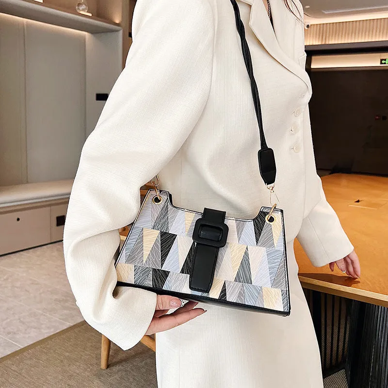 New Popular Contrast Color PU Bag Female Summer Casual