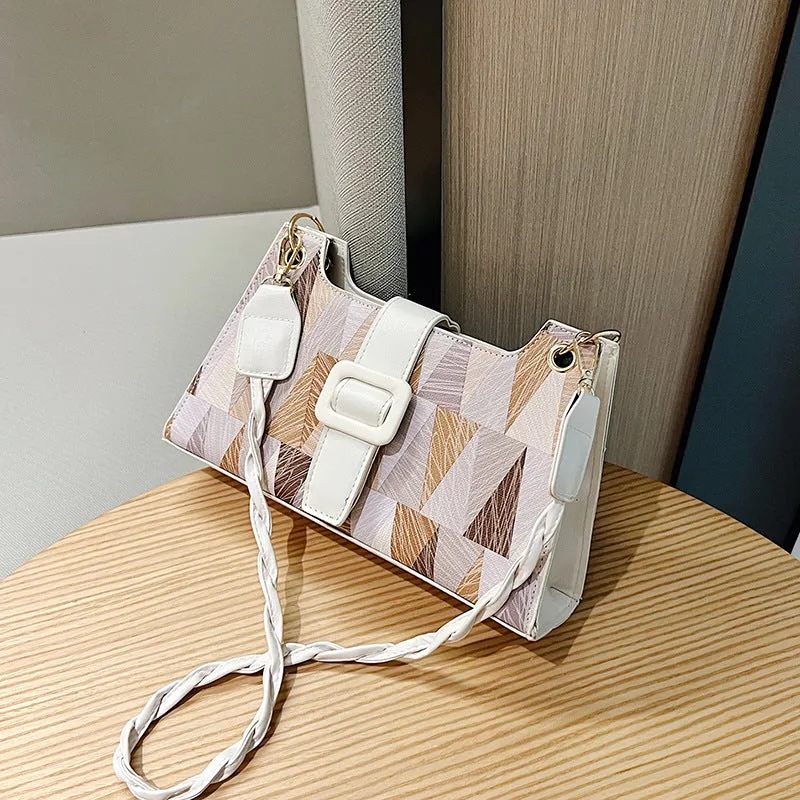 New Popular Contrast Color PU Bag Female Summer Casual
