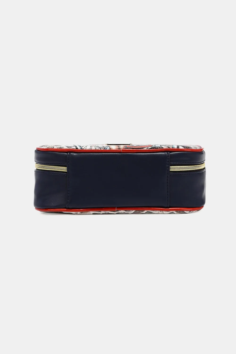 Nicole Lee Multicolor Art Deco Pebbled Glossy Vegan Leather Handbag Pouches Set