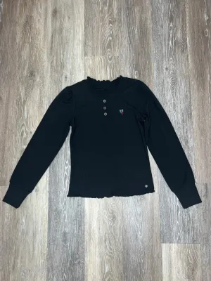 NON Black Ribbed Long Sleeve Top