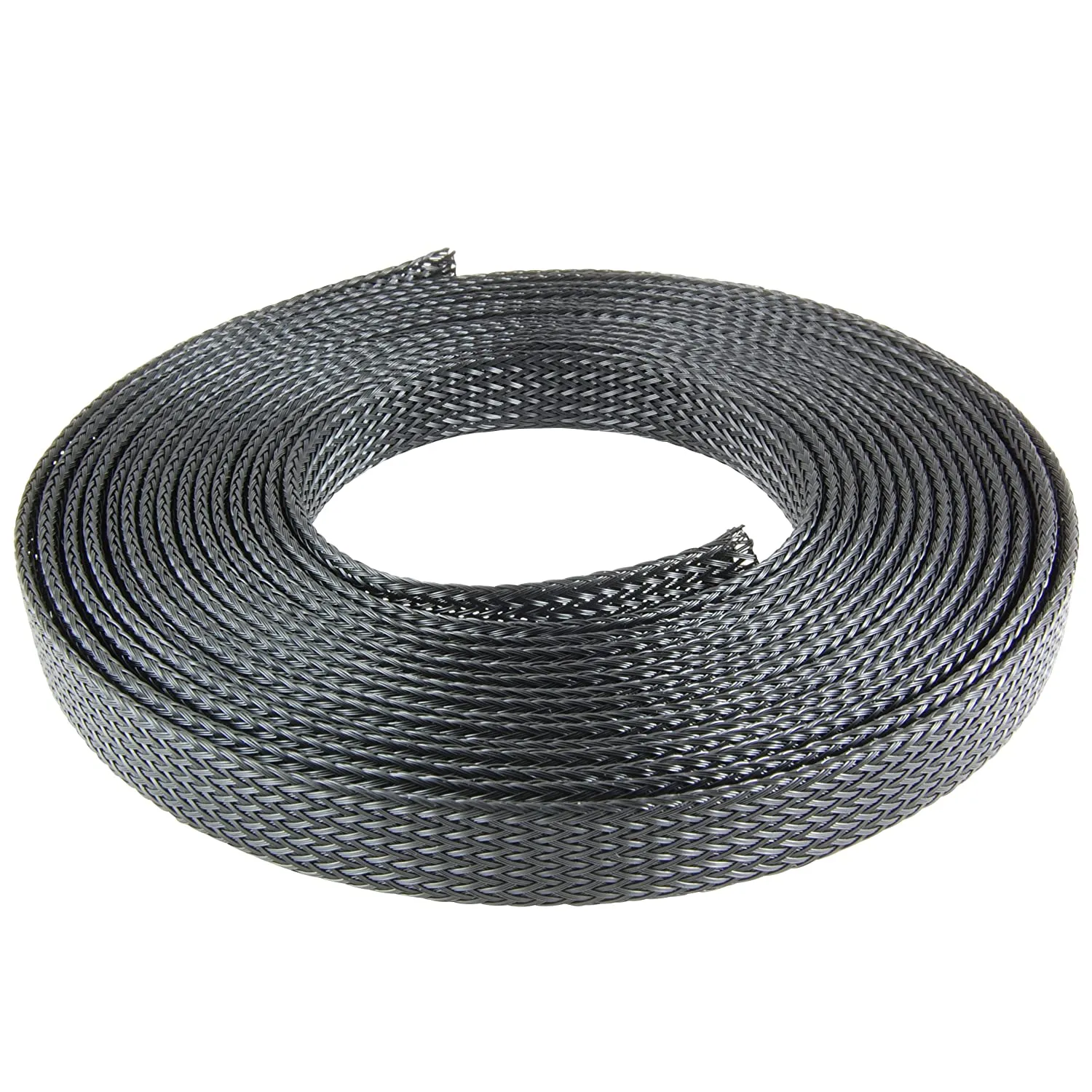 NTE 04-ES-125 1/8 Inch Braided Expandable Sleeving, Flame Retardant, Black, 16.4FT Roll
