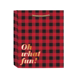 Oh What Fun Plaid Gift Bags