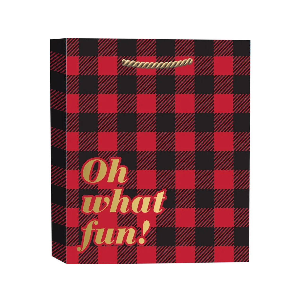 Oh What Fun Plaid Gift Bags