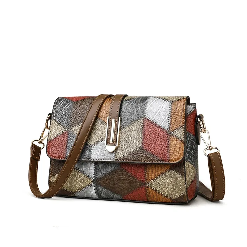Patch PU Leather Handbag