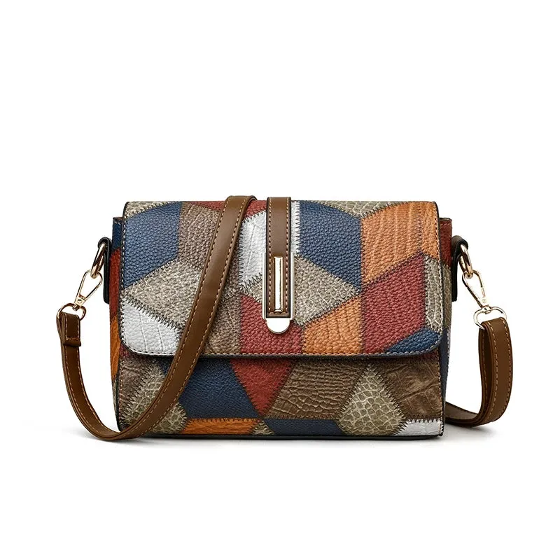 Patch PU Leather Handbag