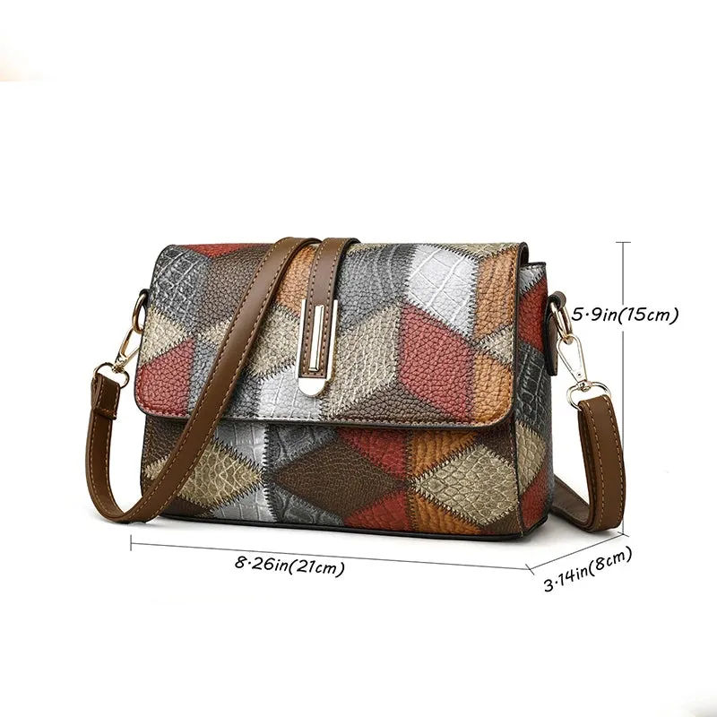 Patch PU Leather Handbag