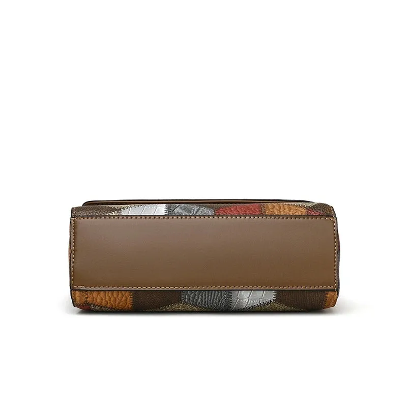 Patch PU Leather Handbag
