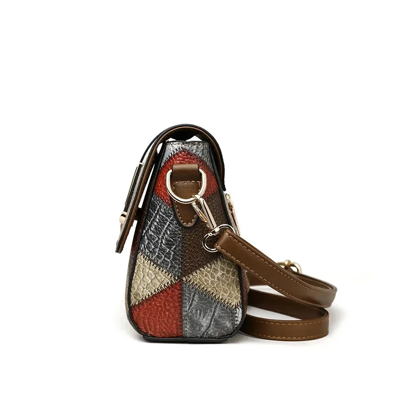 Patch PU Leather Handbag