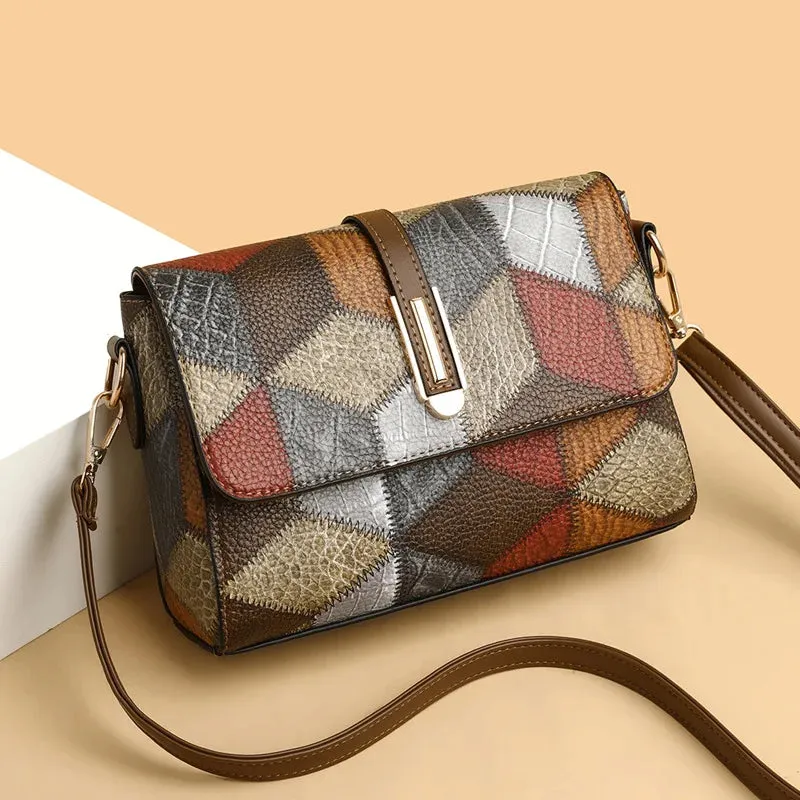 Patch PU Leather Handbag