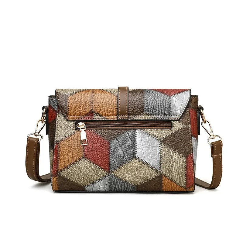 Patch PU Leather Handbag
