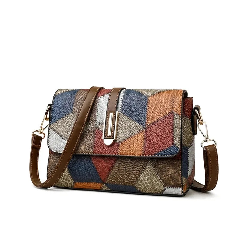 Patch PU Leather Handbag