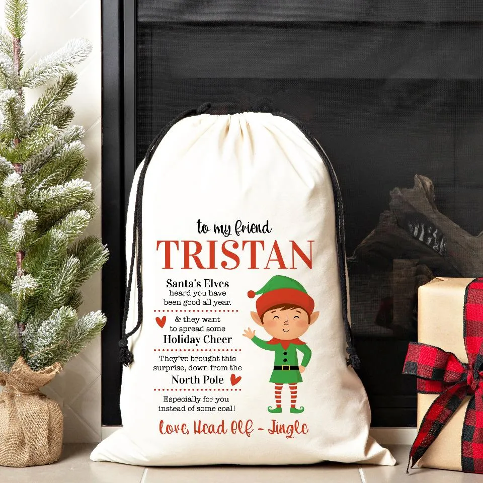 Personalized Christmas Jumbo Santa Gift Bags