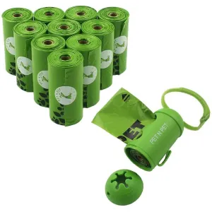 PET N PET Dog Poop Bags Earth-Friendly 180 Counts 10 Rolls Doggie Waste Bags Green Carrier Bags