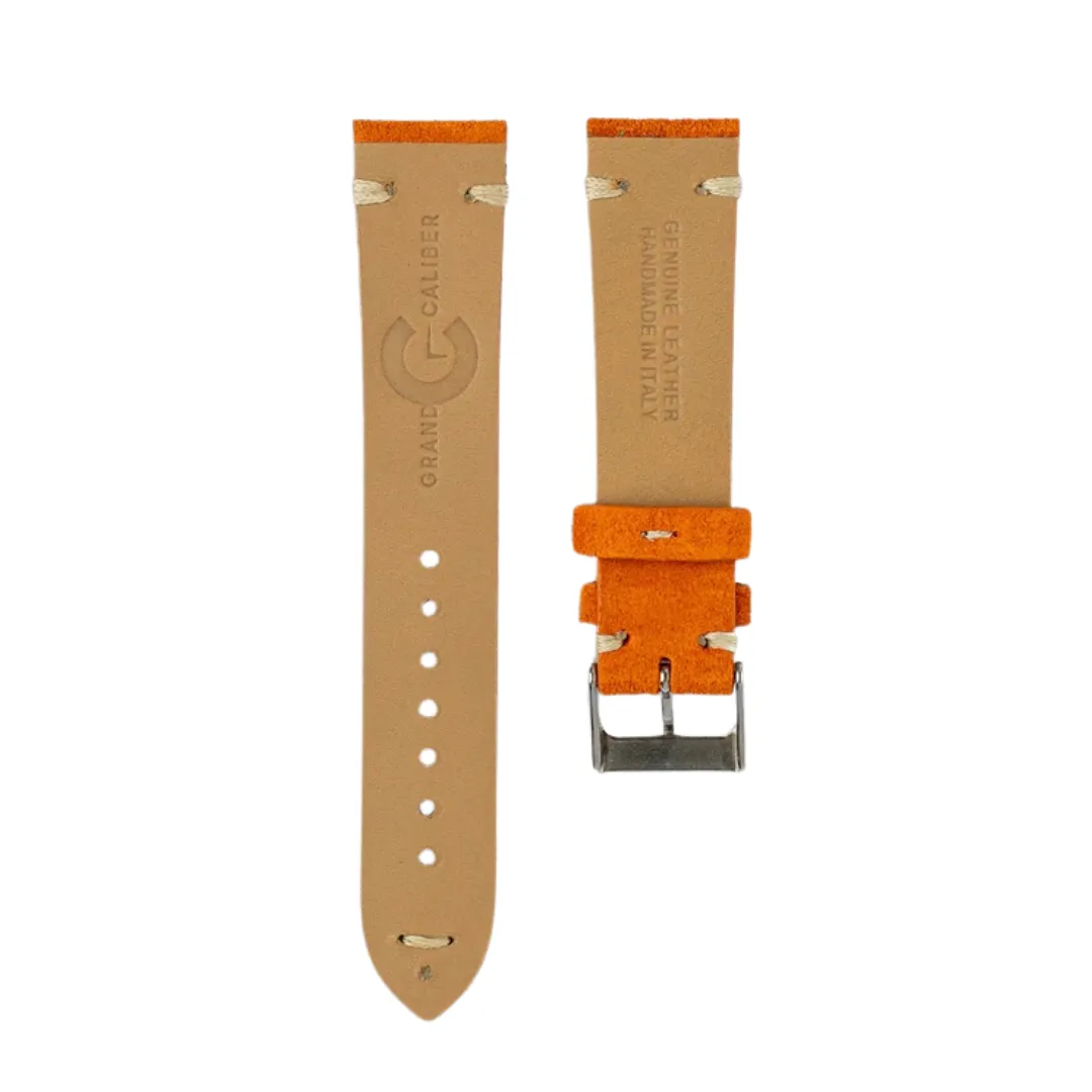 Pumpkin Orange - Suede Leather Watch Strap For Longines Elegant Collection