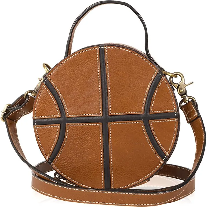 RAWHYD - Leather Basketball Purse for Women - 8” x 3.5” crossbody bag