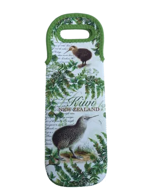 Retro NZ Kiwi Bird Wine Bag