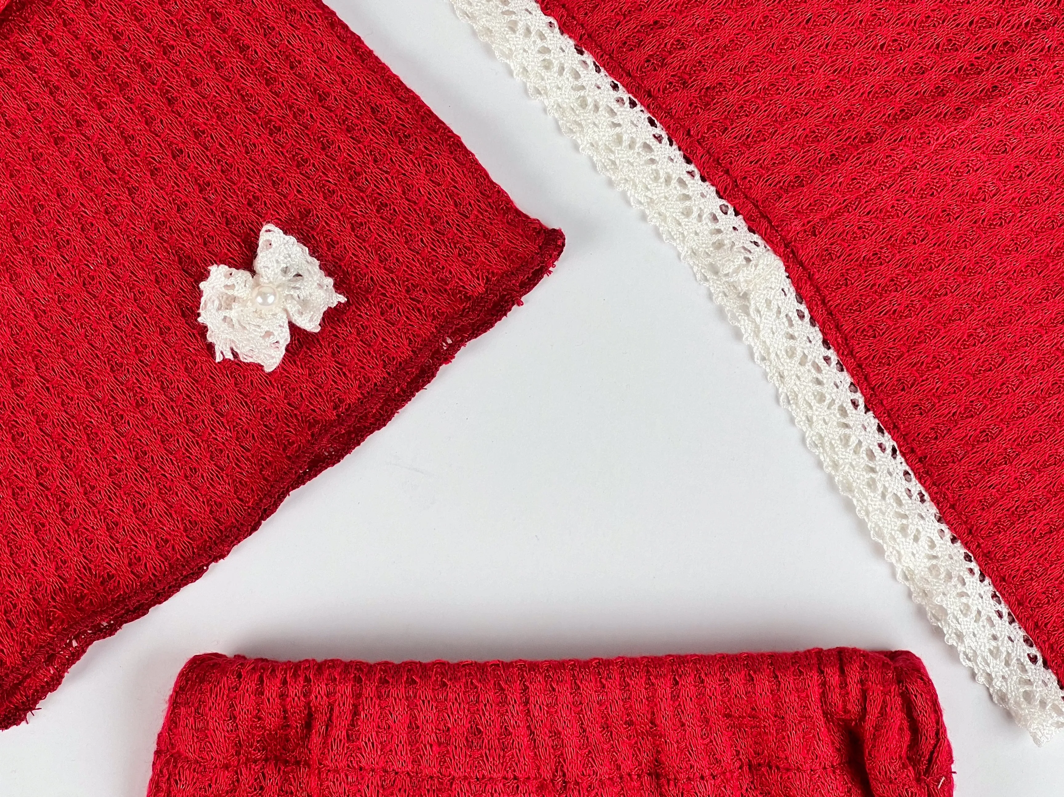 Reversible Swaddle Sack Set - Perforated Red